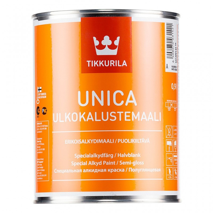 Tikkurila Unica / Тиккурила Уника полуглянцевая краска для металла, дерева, пластика