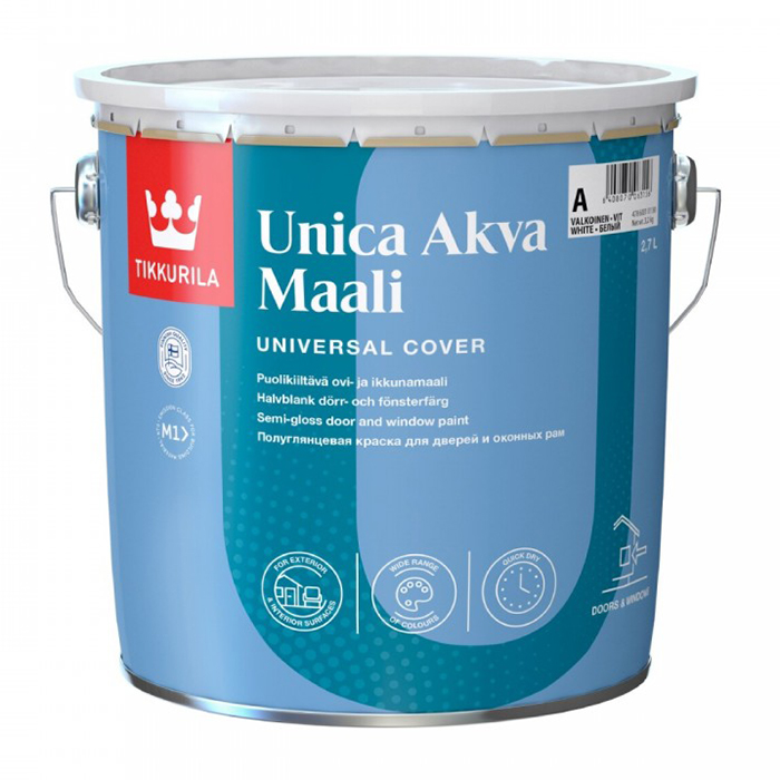 Tikkurila Unica Akva Maali / Тиккурила Уника Аква Маали акрилатная полуглянцевая краска